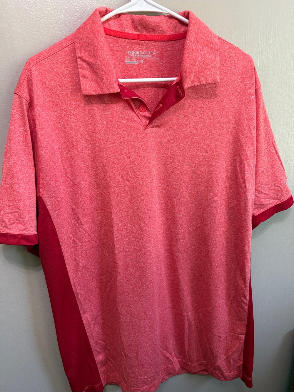 Nike Men's Heathered Coral/Red Performance Polo